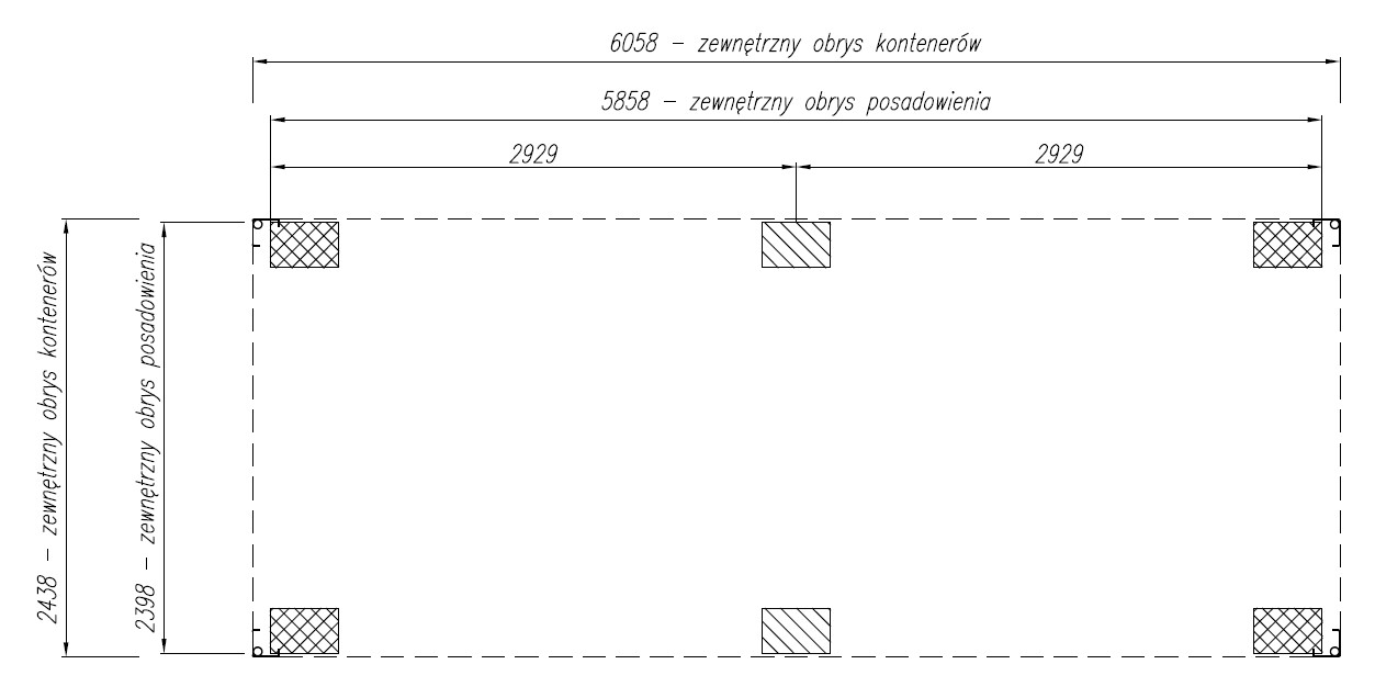 posadowienie pod kontenery - szkic