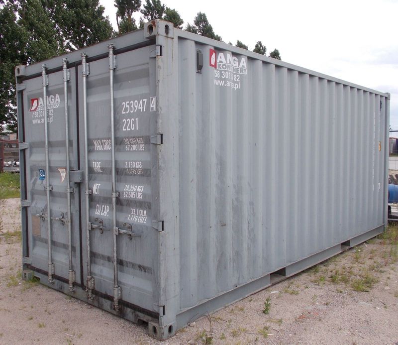 używany niebieski kontener ISO 20'